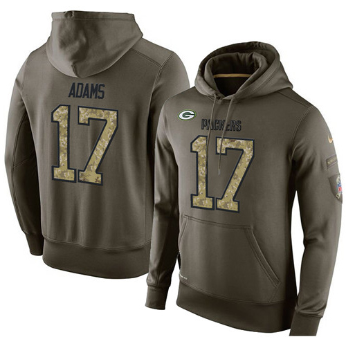 NFL Nike Green Bay Packers #17 Davante Adams Green Salute To Service Men's Pullover Hoodie